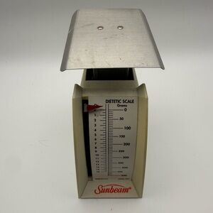Vintage Sunbeam Dietetic Kitchen Scale with Metal Tray (1960s)